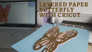 How to make a paper butterfly with cricut // Multi layered paper butterfly// Paper Butterfly