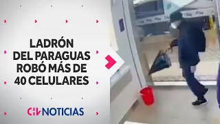 INSÓLITO "LADRÓN DEL PARAGUAS": Robo más de 40 celulares en tienda WOM y no olvidó su sombrilla