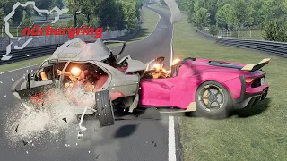 Nürburgring Nordschleife Crash Compilation #3 - BeamNG Realistic Soft Body Physics