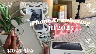 iPhone XR unboxing in 2023 black 256+ accessories (aesthetic asmr)+ customisation and setup