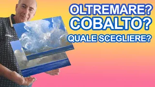 Dipingere le nuvole con blu cobalto e oltremare velocemente