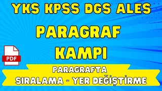 Paragrafta Sıralama Soru Tekniği | Paragraf Kampı | Kutlu Hoca | TYT Türkçe - KPSS Türkçe