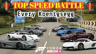 Forza Horizon 4 Top Fastest Koenigsegg Cars | Top Speed Battle/Challenge