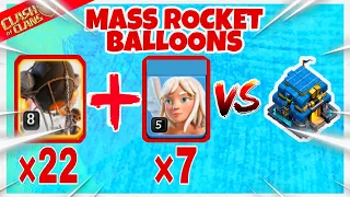 22 Rocket balloons destroys Townhall 12 | DESTROYERS | #ClashOfClans