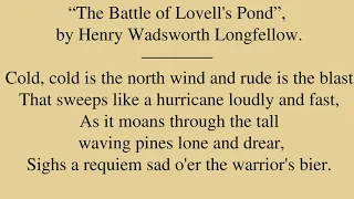 Poem by Henry Wadsworth Longfellow: “The Battle of Lovell's Pond”