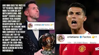 "Facts" - Cristiano Ronaldo Reacts To claims that Messi Didn't Deserve 2021 Ballon D'Or