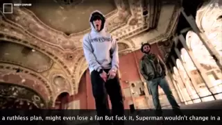 Eminem Cypher [ Shady XV ] Lyrics on screen.