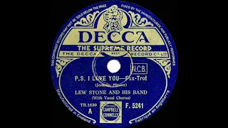 1934 Lew Stone - P.S. I Love You (Alan Kane, vocal)