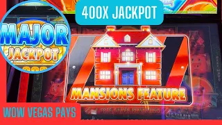 OMG MANSIONS FEATURE PAYING OVER 400X HUGE JACKPOT HUFF N MORE PUFF