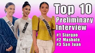 TOP 10 PRELIMINARY INTERVIEW |CROWN SISTER FAVORITE MS. UNIVERSE Philippines 2021 🇵🇭 #Siargao