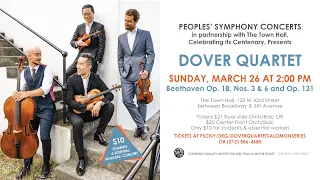 CONCERT PREVIEW Dover Quartet plays Beethoven at The Town Hall