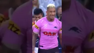 Joseph Suaalii BIG hit on Viliame Kikau! 💪💪 #nrl #blowup #viral #shorts