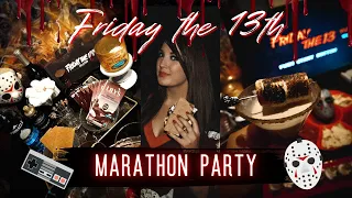 FRIDAY THE 13TH MARATHON PARTY! | decorating, s'mores cocktail recipe and spooky vibes! 🌲🛶