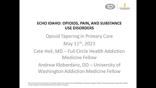 Opioid Tapering in Primary Care - 5-11-23