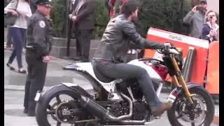 Keanu Reeves rode his bike