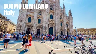 MILAN Summer, 4K Walking Tour  🇮🇹  Inside Duomo di Milano - Milan Cathedral Italy Walk