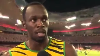 Usain Bolt's Post 100m Final Interview at IAAF World Championships Beijing 2015