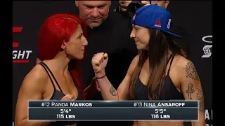 Randa Markos vs. Nina Ansaroff - Weigh-in Face-Off - (UFC on Fox: Alvarez vs. Poirier 2) - /r/WMMA