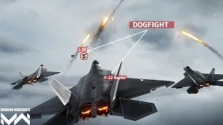 Dogfight F-22 Raptor vs J-20 Modern Warships Gameplay Update