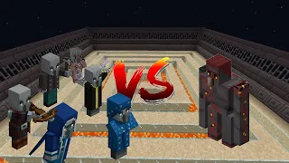 minecraft mobs battles 17- illagers vs netherite golem