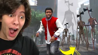 TENTANDO SOBREVIVER A UM EXÉRCITO DE SIREN HEAD(Cabeça de Sirene) NO GTA 5!! (Doideira)