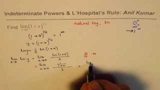 Indeterminate Powers L'Hopital's Rule Application AP Calculus BC