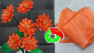 Turning Leno bags into 9 different flower ideas