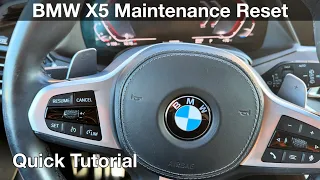 2022 BMW X5 How to reset oil life service reminders