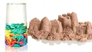 How To Make Kinetic Sand Slime Island and Aqua Magic Sand | DIY Slime Videos by HooplaKidz How To