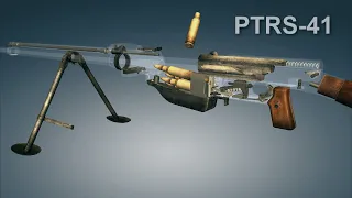 PTRS-41 Anti-tank rifle. How it works | 3dGun