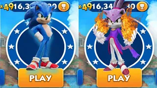 Sonic Dash VS Blaze Dash _ Movie Sonic vs All Bosses Zazz Eggman