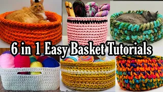 Easy Crochet Basket | Easy Crochet Pet Bed | 6 in 1 Bag O Day Crochet Tutorial