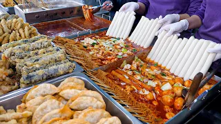 분식집 끝판왕?! 떡 부터 직접 만드는 미친 퀄리티 대왕 떡볶이, 수제 튀김, 호떡 Homemade Tteokbokki & fried food - Korean street food