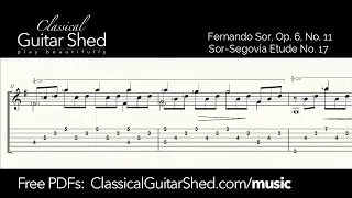 Sor: Etude Op. 6 No. 11 - Free Classical Guitar Sheet Music