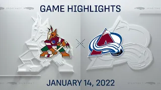 NHL Highlights | Coyotes vs. Avalanche - Jan. 14, 2022