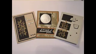 Faux Metal Masculine Cards that say I Love You