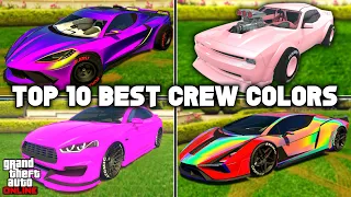 The Top 10 Best Crew Colors In GTA 5 Online! (Modded Crew Colors, Bright Colors & More!)