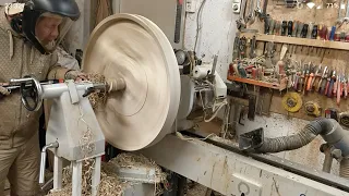 Woodturning a BIG platter.