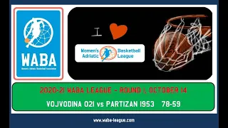 2020-21 WABA R1 Vojvodina 021-Partizan 1953 78-59 (14/10/2020)