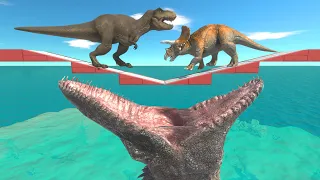 Weak Dinosaur becomes food for the Mosasaurus - Animal Revolt Battle Simulator