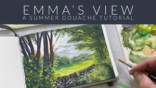 Emma's View Gouache Landscape Painting Tutorial