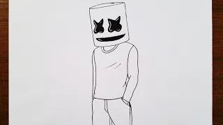 كيفية رسم مارشميلو بطريقة سهلة | How to draw marshmello step by step 🤩✔