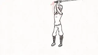 sword swing a animation process using Flipaclip