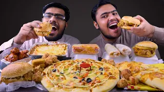 Eating Pizza, Lasagna, Tower zinger, Cheese stick, Wings, Hotshot, Wraps | Mukbang Asmr