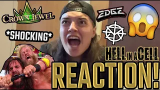 EDGE STOMPS ROLLINS *SHOCKING* REACTION!! WWE Crown Jewel 2021 Reactions! - JoeTalksWrestling