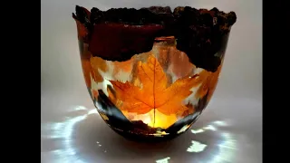 "Autumn Bits"  wood turning, resin art.  #shorts