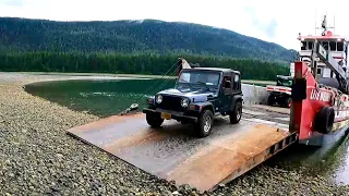 Off grid Island in Alaska, How we brought our Jeep and a 2500 gal water tank to our remote cabin