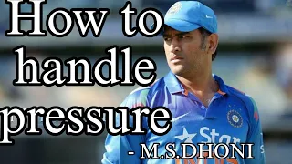 Ms Dhoni's  Success Mantra | How to be cool on Pressure 😎 !! | Motivational speech