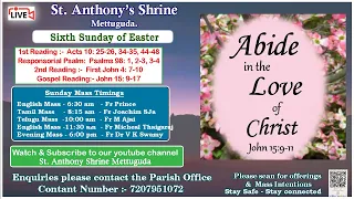 Fr  Micheal Thaigaraj /St.Anthony Shrine/Mettuguda/English Mass 11.30am Live Streaming/5th May 2024