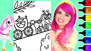Coloring a Princess Carriage & Royal Horses Coloring Page | Ohuhu Art Markers